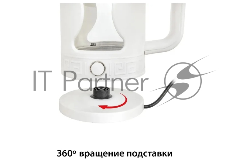 Чайник электрический, мощность 1500 ватт, объем 1,5 литра, неоновая точечная подсветка, защита от включения без воды, автоматическое отключение при закипании, вращение на 360 градусов, хранение электрошнура в подставке