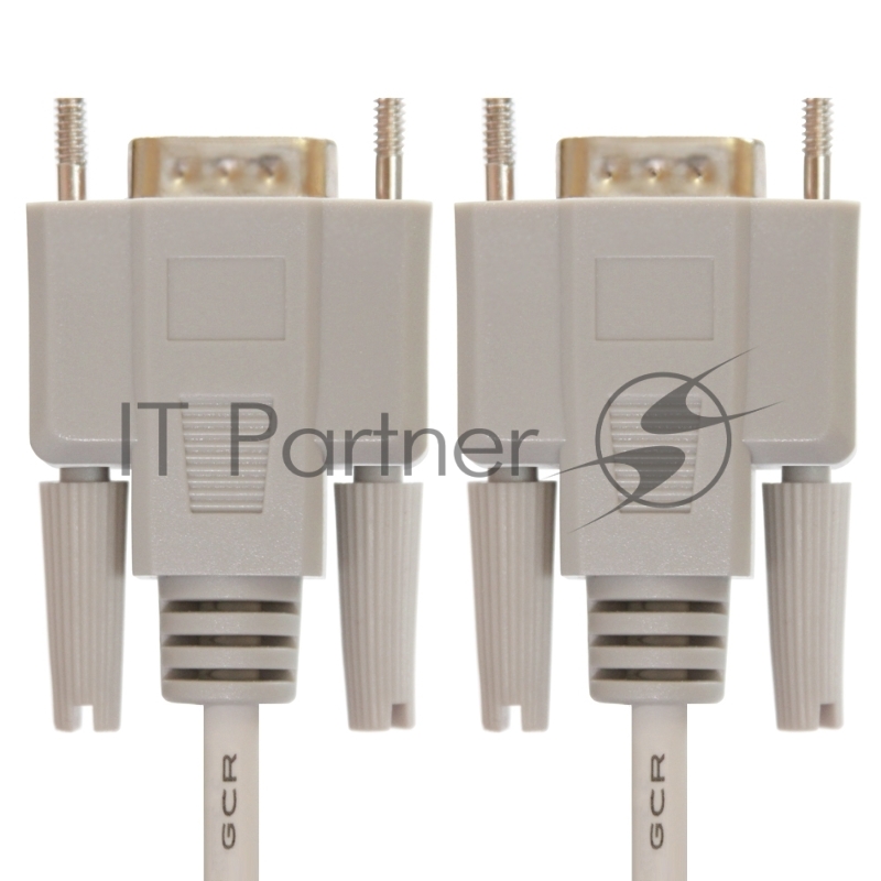 GCR Кабель 1.8m 0-модемный COM, DB9/DB9 9F/9F, серый, 30 AWG GCR Кабель 1.8m 0-модемный COM, DB9/DB9 9F/9F, серый, 30 AWG