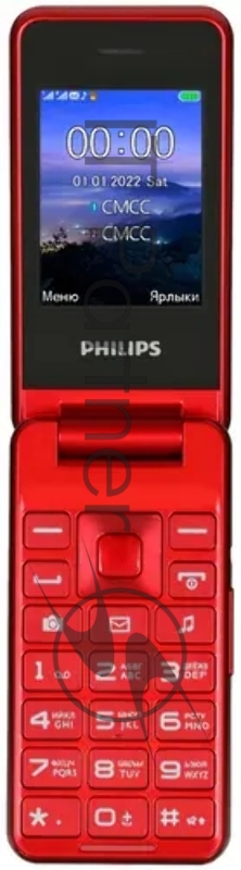 Мобильный телефон Philips E2601 Xenium красный раскладной 2Sim 2.4 240x320 Nucleus 0.3Mpix GSM900/1800 FM
