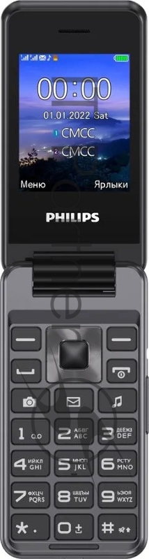 Мобильный телефон Philips E2601 Xenium темно-серый раскладной 2Sim 2.4 240x320 Nucleus 0.3Mpix GSM900/1800 FM