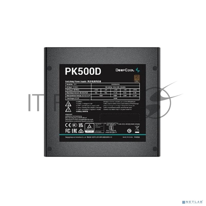 Блок питания Deepcool PK500D (ATX 2.4, 500W, PWM 120mm fan, Active PFC+DC to DC, 80+ BRONZE) RET