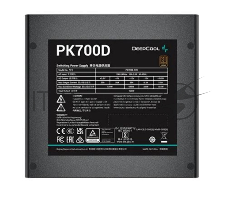Блок питания Deepcool PK700D (ATX 2.4, 700W, PWM 120mm fan, Active PFC+DC to DC, 80+ BRONZE) RET