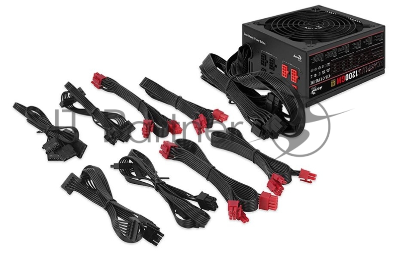 Блок питания Aerocool ATX 1200W KCAS PLUS 1200GM V2 (24+8+4+4pin) APFC 140mm fan 10xSATA Cab Manag RTL
