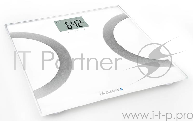 Весы напольные электронные Medisana BS 445 Connect белый/серебристый