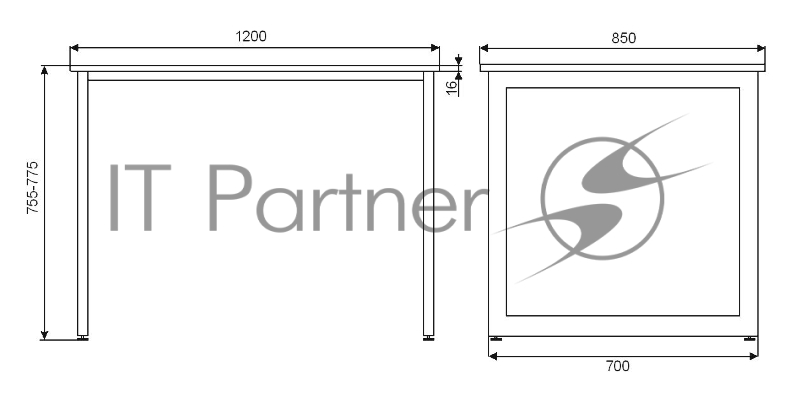 Стол игровой Knight KNIGHT TABLE L RED столешница ДСП красный каркас черный