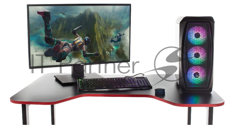 Стол игровой Knight KNIGHT TABLE L RED столешница ДСП красный каркас черный