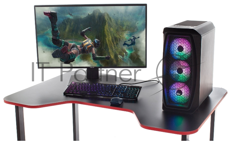 Стол игровой Knight KNIGHT TABLE L RED столешница ДСП красный каркас черный