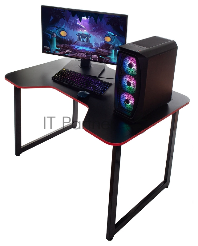 Стол игровой Knight KNIGHT TABLE L RED столешница ДСП красный каркас черный