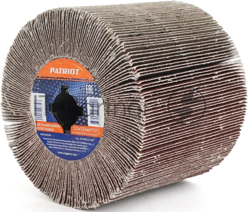 Щетка PATRIOT абразивная лепестковая для брашировальных машин, 120х100мм*Р120