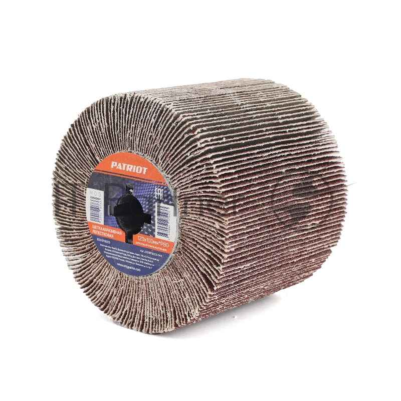 Щетка PATRIOT абразивная лепестковая для брашировальных машин, 120х100мм*Р80