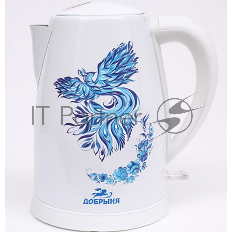 Чайник Добрыня DO-1218 белый Птица
