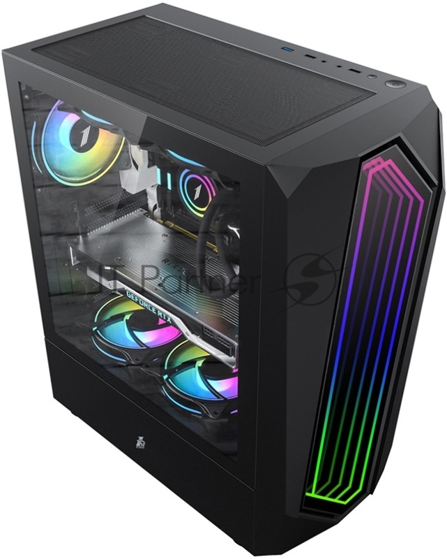 Корпус 1STPLAYER INFINITE SPACE IS6 Black / ATX, TG / 1x120mm LED fan inc. / IS6-BK-1F1