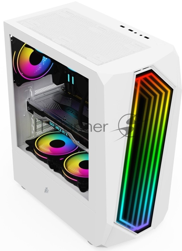 Корпус 1STPLAYER INFINITE SPACE IS6 White / ATX, TG / 1x120mm LED fan inc. / IS6-WH-1F1-W