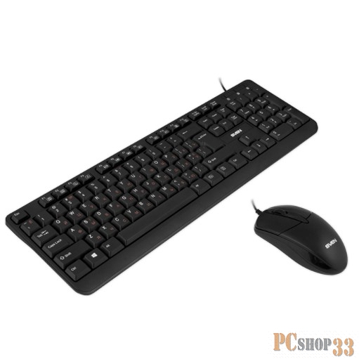 Набор SVEN KB-S320C клавиатура и мышь чёрные (USB, 105 кл, 4 кнопки, 1000 dpi)