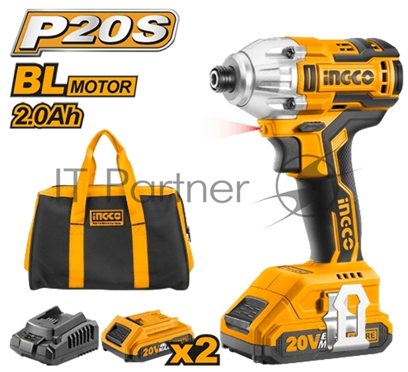 Аккумуляторный ударный шуруповерт Li-Ion Ingco CIRLI2002