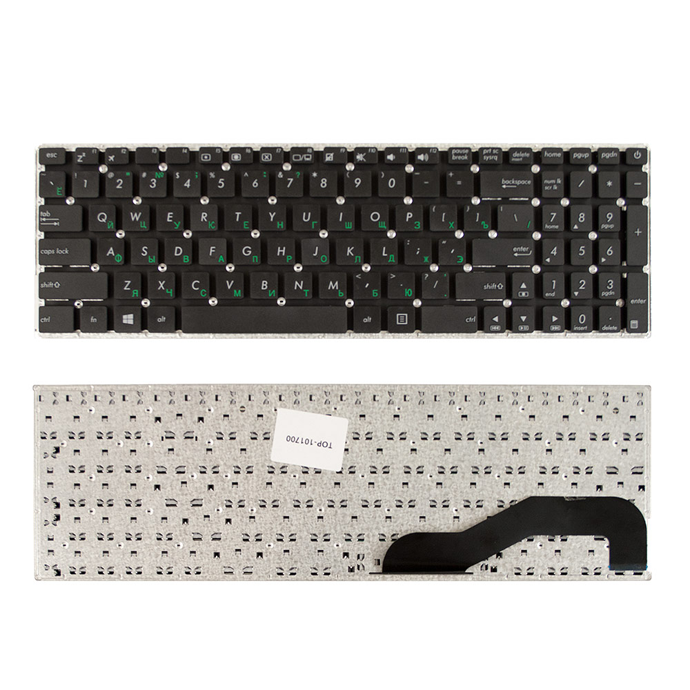 Клавиатура для ноутбука Asus X540, X540L, X540LA, X540CA, X540SA Series. Плоский Enter. Черная, без рамки. 0KNB0-610TRU00, 0KNB0-610TUS00.