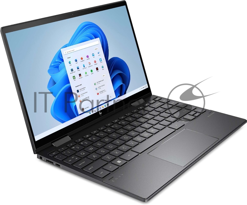 Ноутбук HP Envy 13x360 13-ay1003ur 13.3(1920x1080 IPS)/AMD Ryzen 5 5600U(2.3Ghz)/16384Mb/512PCISS Radeon Integrated Graphics /Cam/WiFi/51WHr/war 1y/Nightfall Black /W11 + RU kbd