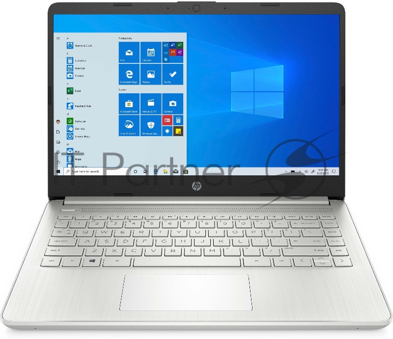 Ноутбук HP14s-fq1020ur 14(1920x1080 IPS)/AMD Ryzen 3 5300U(2.6Ghz)/8192Mb/256PCISSD Radeon Integrated Graphics/Cam/WiFi/41WHr/war 1y/Natural silver /WinHome + RU kbd