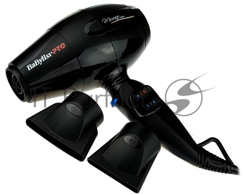 Фен BaByliss Pro Murano, 2000 Вт, ионизация, 2 насадки, черный