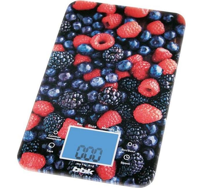Электронные кухонные весы BBK KS107G черный/красный (ягоды)