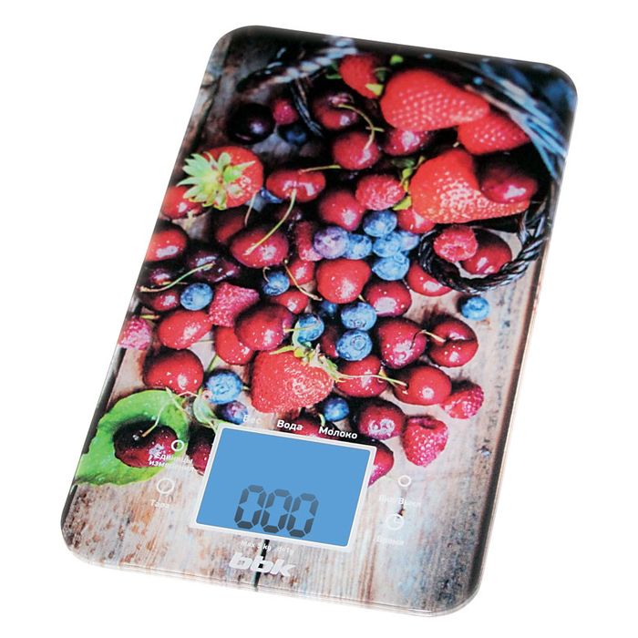 Электронные кухонные весы BBK KS107G темно-синий/красный