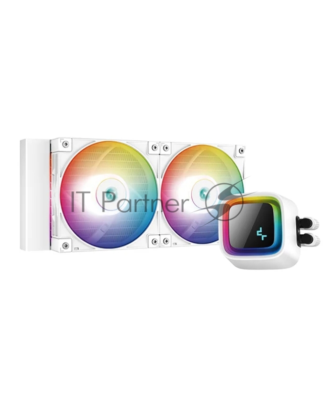 Комплект водяного охлаждения DEEPCOOL LS520 WH LGA20XX/1700/1200/115X/AM5/AM4 (6шт/кор,TDP 250W, ARGB Lighting, Anti-Leak edition, PWM, DUAL FAN, белый) RET