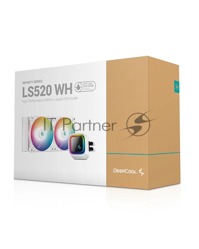 Комплект водяного охлаждения DEEPCOOL LS520 WH LGA20XX/1700/1200/115X/AM5/AM4 (6шт/кор,TDP 250W, ARGB Lighting, Anti-Leak edition, PWM, DUAL FAN, белый) RET
