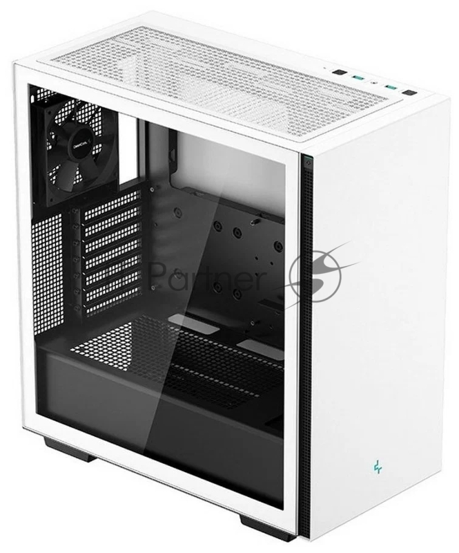 Корпус Deepcool CH510 WH без БП, боковое окно (закаленное стекло), 1x120мм вентилятор сзади, белый, ATX