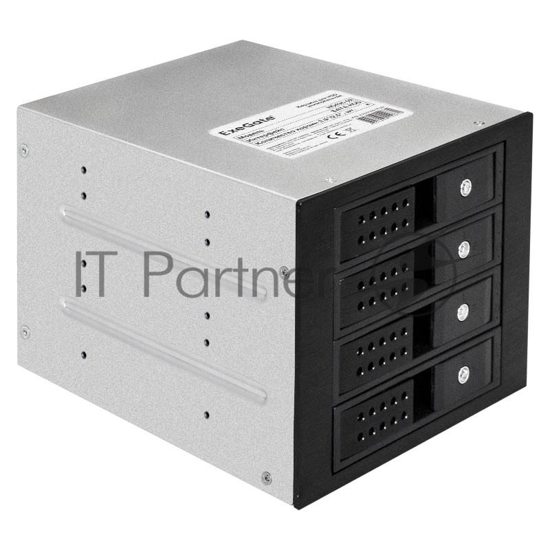 Корзина для HDD ExeGate EX291657RUS HS435-02 (универсальная, на 4*3,5/2.5 SATA HDD, занимает 3*5,25 отсека, RTL)