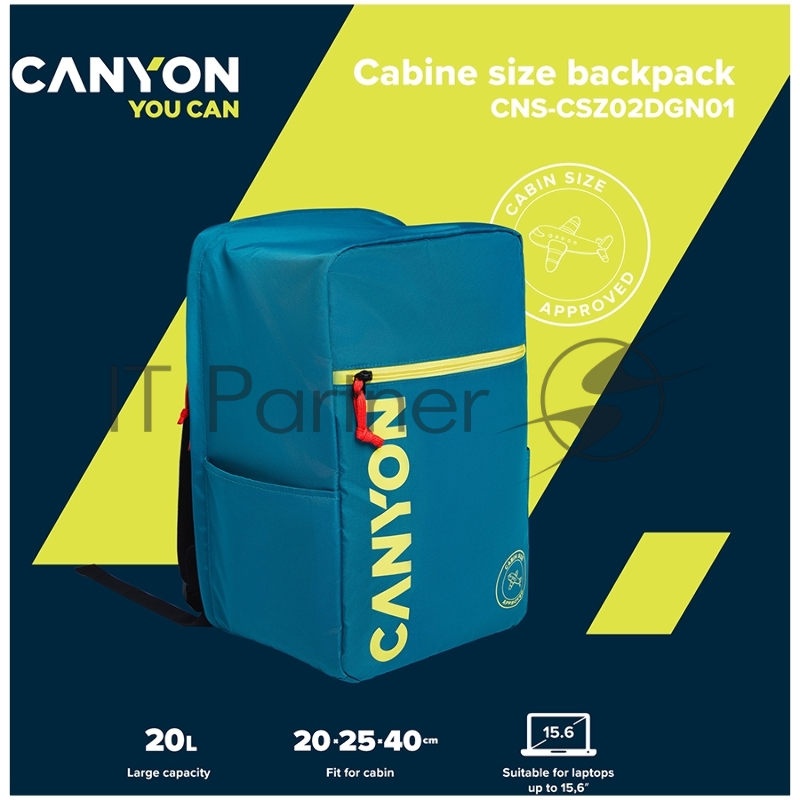 Рюкзак CANYON cabin size backpack for 15.6 laptop, polyester ,dark green