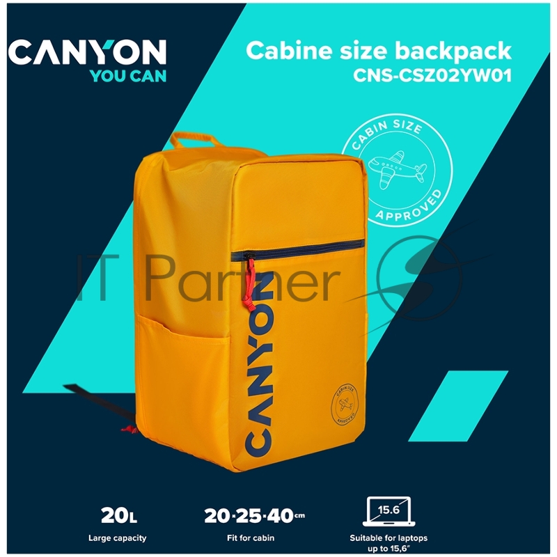 Рюкзак CANYON cabin size backpack for 15.6 laptop ,polyester ,yellow