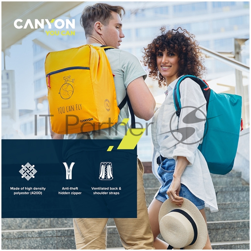 Рюкзак CANYON cabin size backpack for 15.6 laptop,polyester,yellow