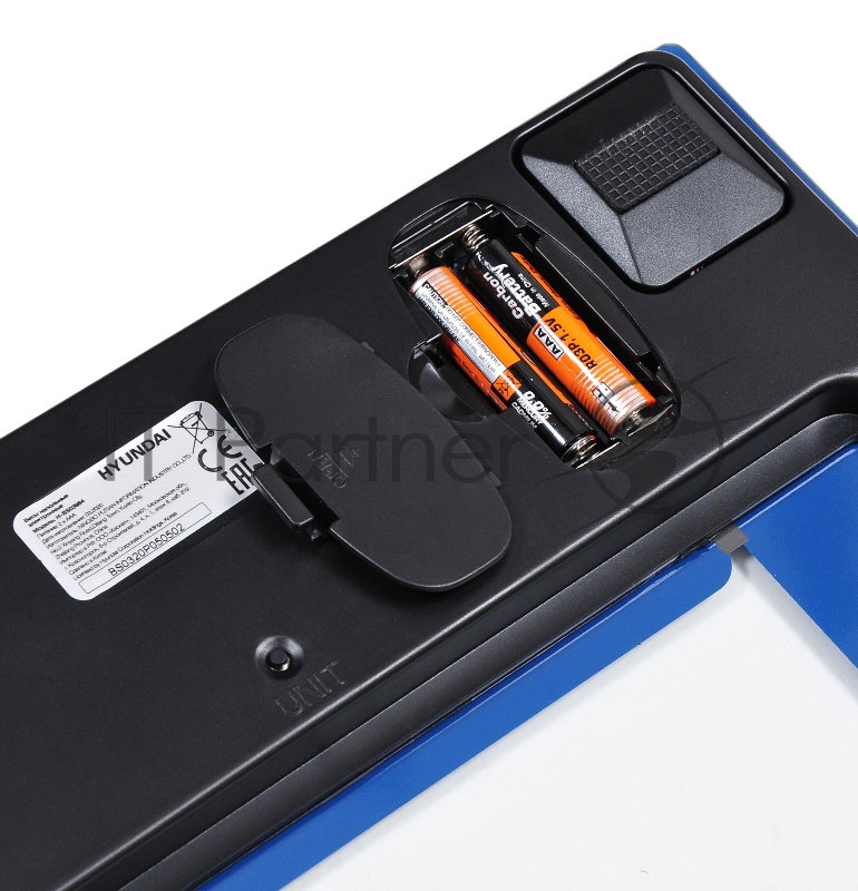 Весы напольные электронные Hyundai H-BS03984 макс.180кг прозрачный/синий