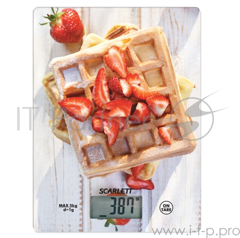 Весы кухонные электронные Scarlett SC-KS57P16 макс.вес:5кг рисунок/вафли