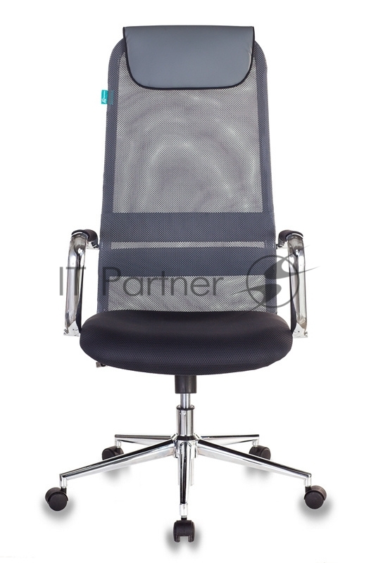 Кресло руководителя Бюрократ KB-9N серый TW-04 TW-12 сетка/ткань с подголов. крестовина металл хром