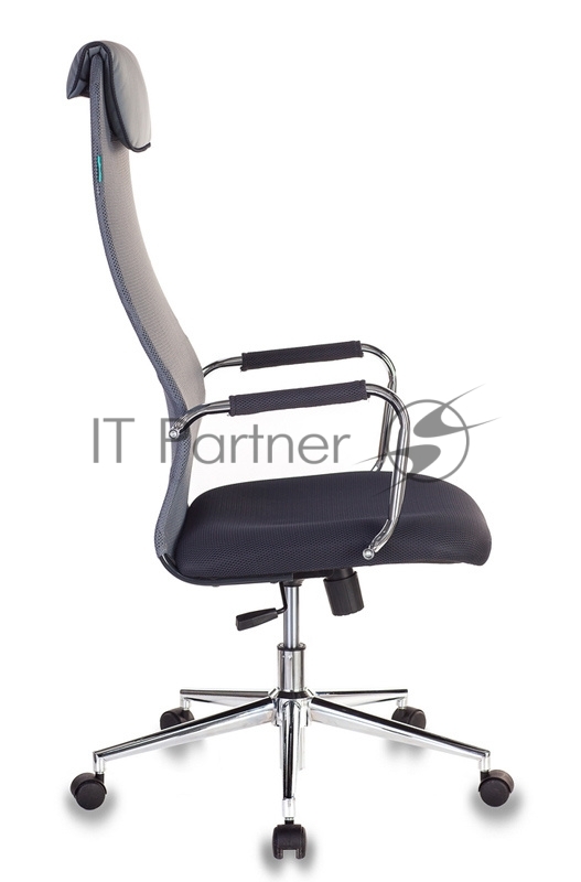 Кресло руководителя Бюрократ KB-9N серый TW-04 TW-12 сетка/ткань с подголов. крестовина металл хром