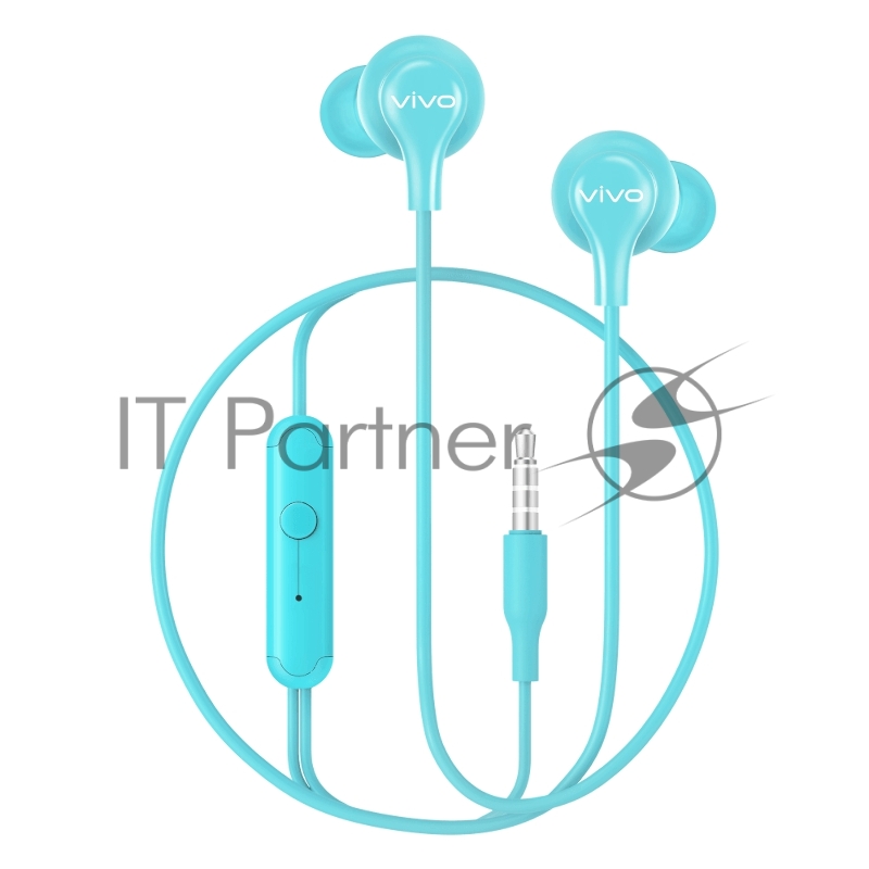 Наушники с микрофоном Vivo HP2033, цвет Cyan/ Голубой