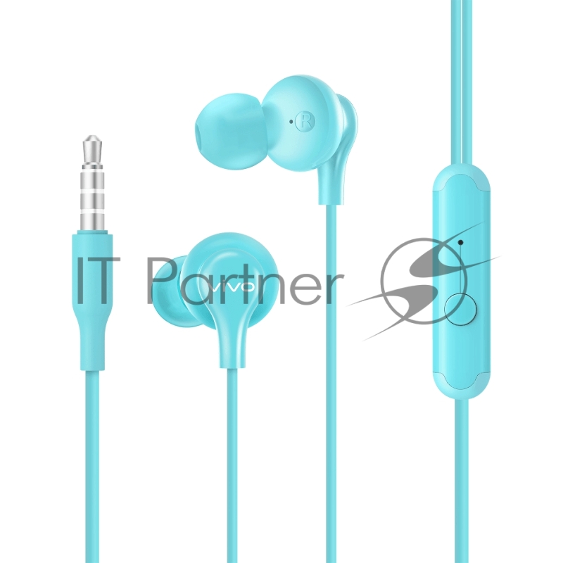 Наушники с микрофоном Vivo HP2033, цвет Cyan/ Голубой