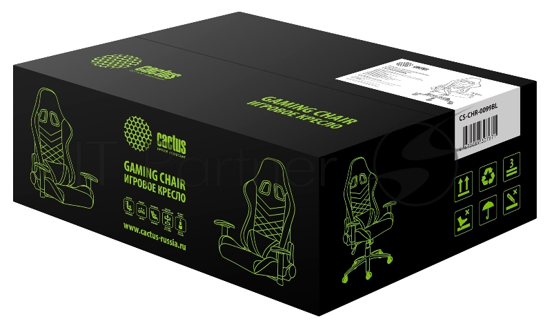 Кресло игровое Cactus CS-CHR-0099BL черный сиденье черный эко.кожа с подголов. крестовина металл пластик черный