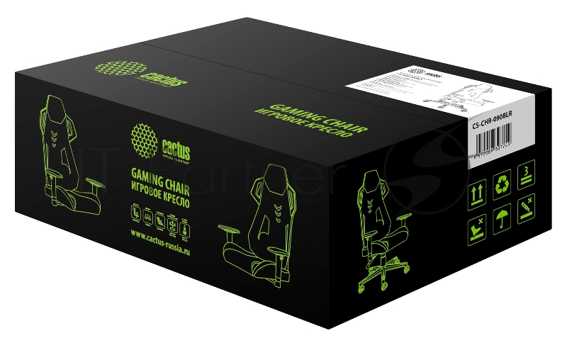 Кресло игровое Cactus CS-CHR-090BLR черный/красный сиденье черный/красный эко.кожа/сетка крестовина пластик пластик черный