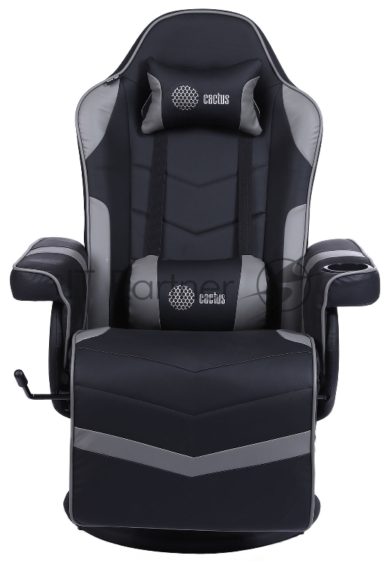 Кресло игровое Cactus CS-CHR-GS200BLG черный/серый сиденье черный/серый эко.кожа блин металл черный подст.для ног