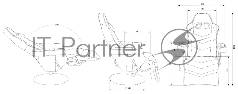 Кресло игровое Cactus CS-CHR-GS200BLG черный/серый сиденье черный/серый эко.кожа блин металл черный подст.для ног