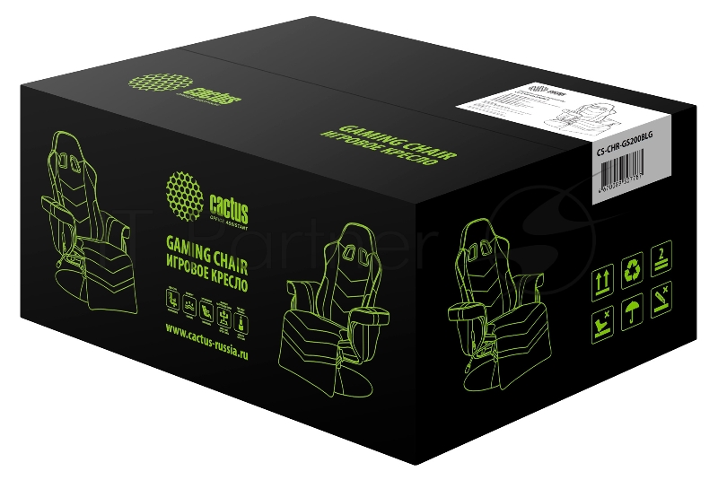 Кресло игровое Cactus CS-CHR-GS200BLG черный/серый сиденье черный/серый эко.кожа блин металл черный подст.для ног