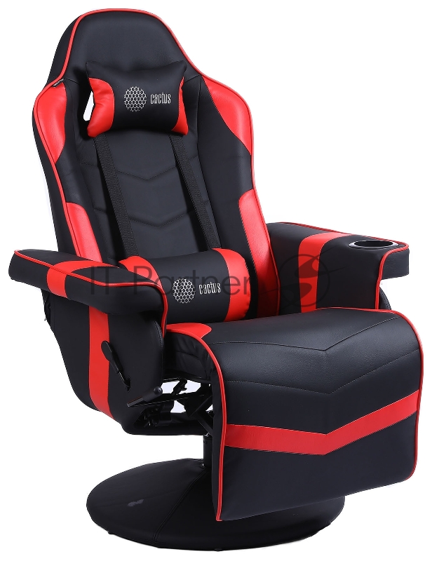 Кресло игровое Cactus CS-CHR-GS200BLR черный/красный сиденье черный/красный эко.кожа блин металл подст.для ног