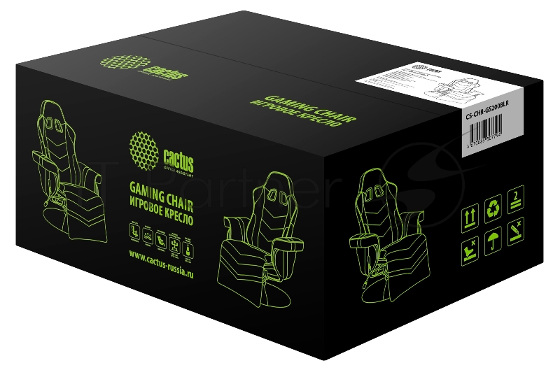 Кресло игровое Cactus CS-CHR-GS200BLR черный/красный сиденье черный/красный эко.кожа блин металл подст.для ног