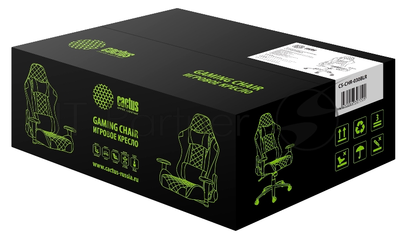 Кресло игровое Cactus CS-CHR-030BLR черный/красный сиденье черный/красный эко.кожа с подголов. крестовина металл пластик черный