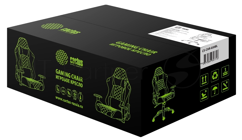 Кресло игровое Cactus CS-CHR-030BL черный сиденье черный эко.кожа с подголов. крестовина металл пластик черный