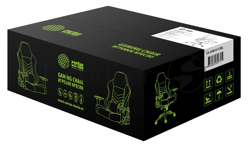 Кресло игровое Cactus CS-CHR-0112BL черный сиденье черный эко.кожа с подголов. крестовина металл пластик черный