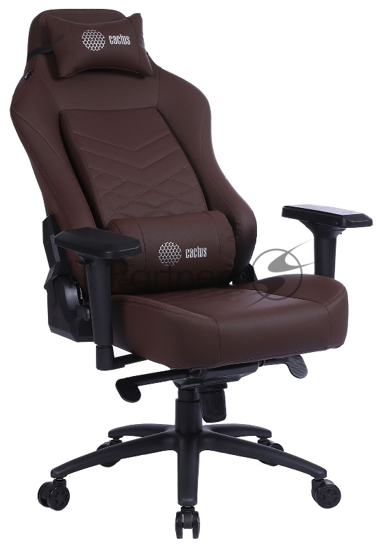 Кресло игровое Cactus CS-CHR-0112BR коричневый сиденье коричневый эко.кожа с подголов. крестовина металл пластик черный