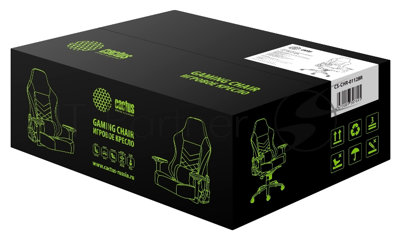 Кресло игровое Cactus CS-CHR-0112BR коричневый сиденье коричневый эко.кожа с подголов. крестовина металл пластик черный